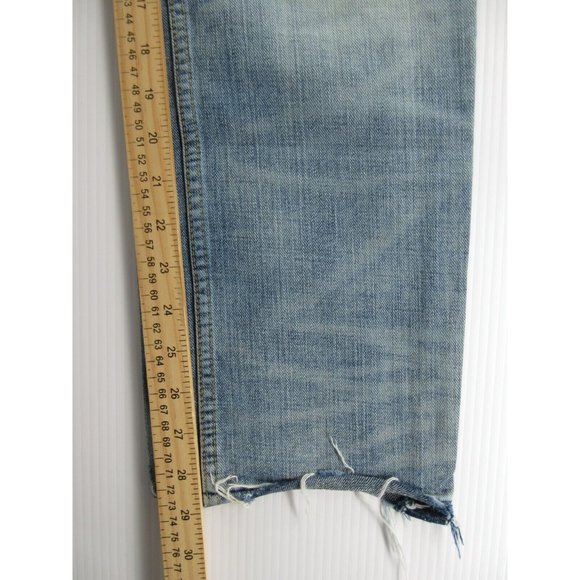 American Eagle Jeans 31X30 Straight Slim Ripped Raw Hem Ripped Grunge - Picture 4 of 9
